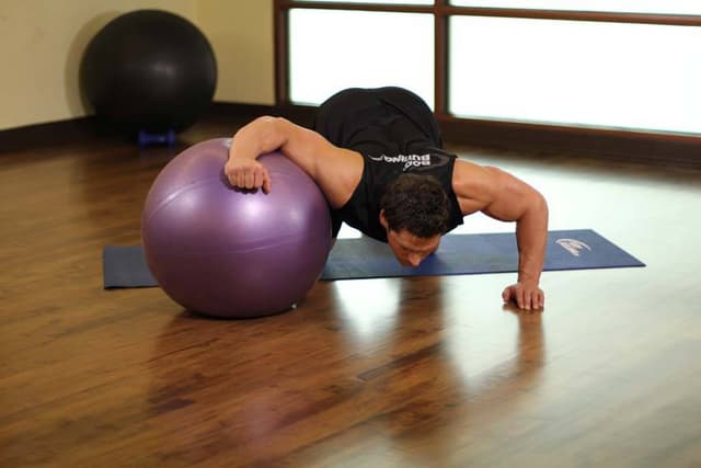 Chest Stretch on Stability Ball - view 2