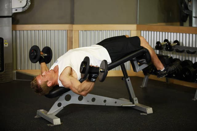 Decline Dumbbell Flyes - view 2