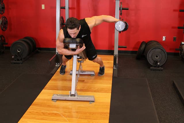 Dumbbell Lying One-Arm Rear Lateral Raise - view 2