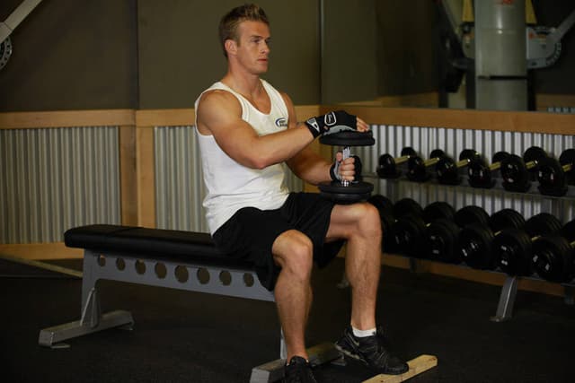 Dumbbell Seated One-Leg Calf Raise