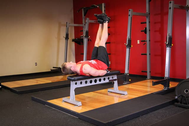Flat Bench Lying Leg Raise - view 2