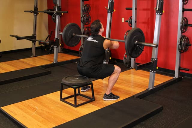 Front Barbell Squat To A Bench - view 2