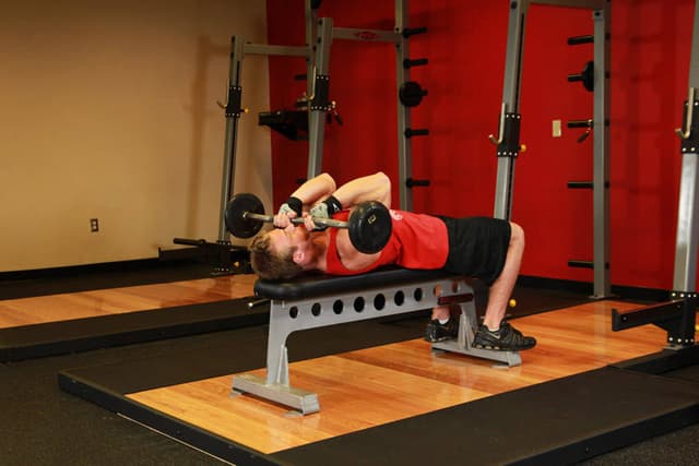 Lying Close-Grip Barbell Triceps Press To Chin - view 2