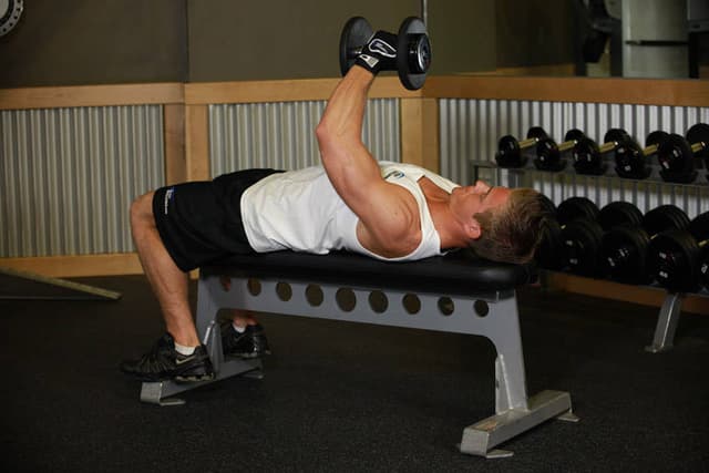 One-Arm Flat Bench Dumbbell Flye - view 2