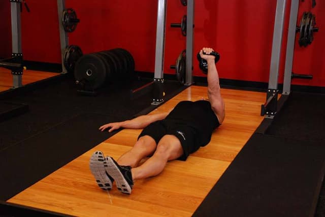 One-Arm Kettlebell Floor Press - view 2