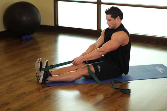 Seated Hamstring and Calf Stretch - view 2