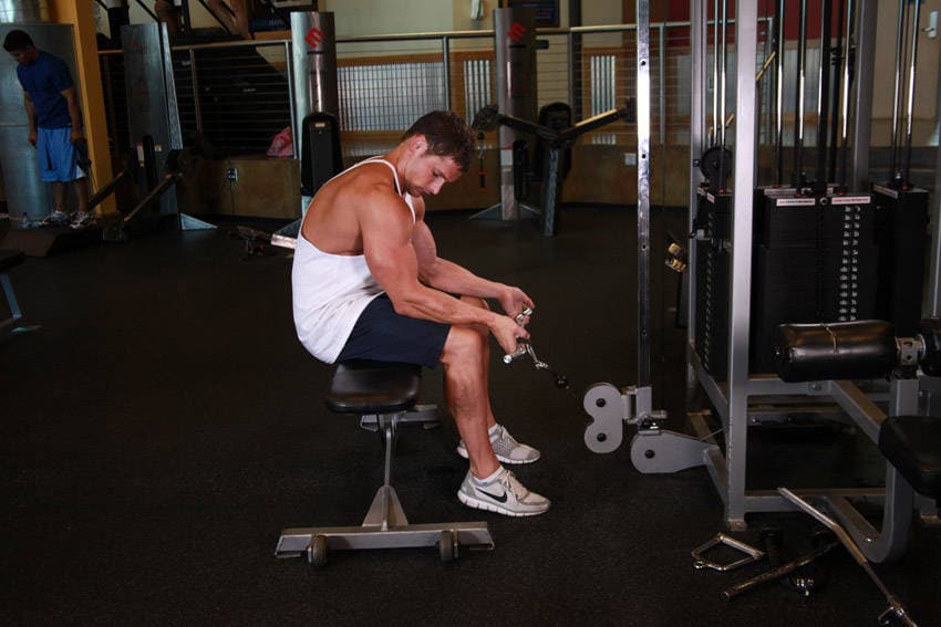 Seated Two-Arm Palms-Up Low-Pulley Wrist Curl