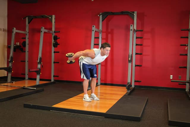 Standing Bent-Over Two-Arm Dumbbell Triceps Extension - view 2