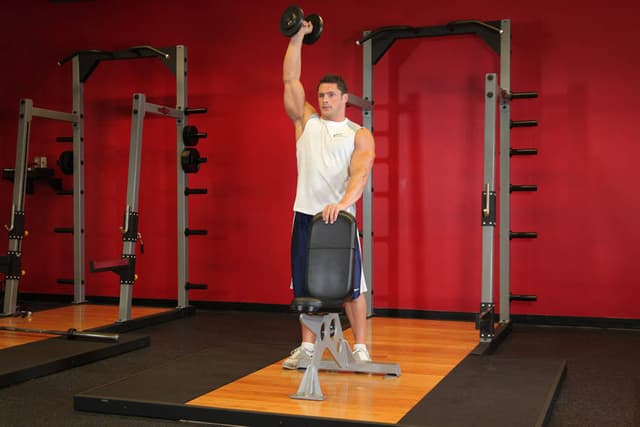 Standing Palm-In One-Arm Dumbbell Press - view 2