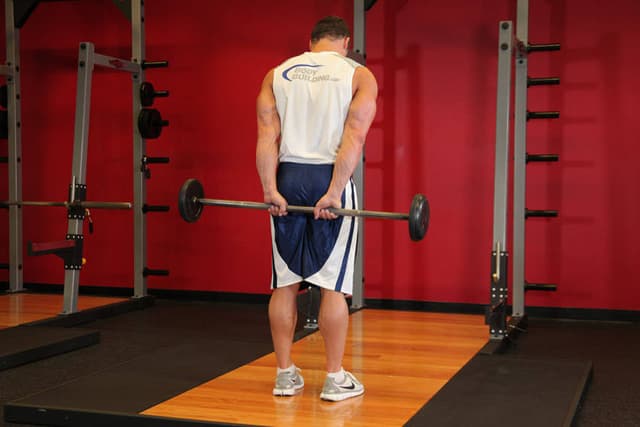 Standing Palms-Up Barbell Behind The Back Wrist Curl - view 2