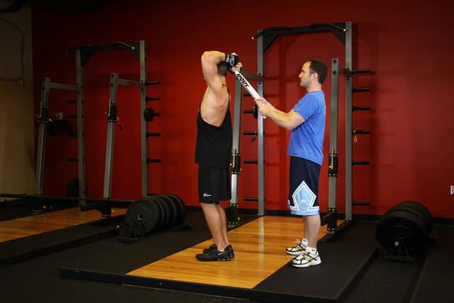 Standing Towel Triceps Extension